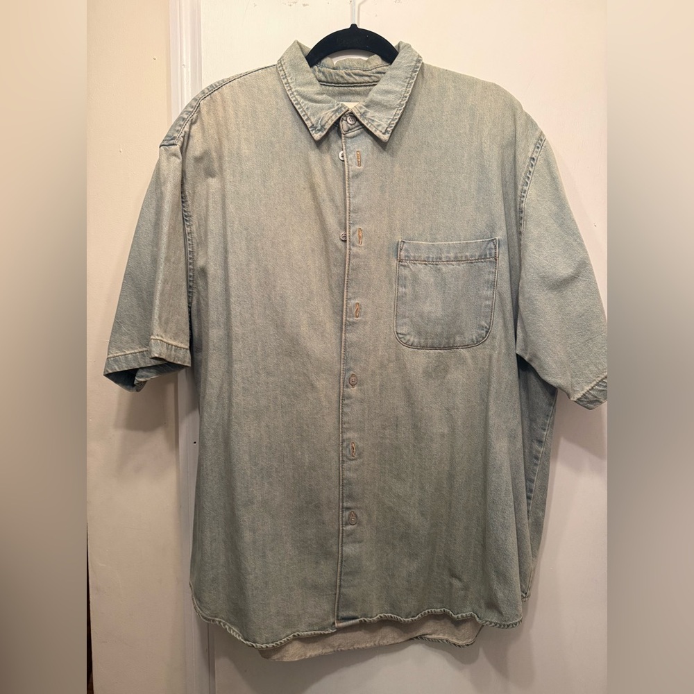 Men's Casual washed Denim oversized Shirt